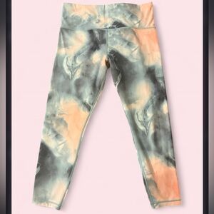 Athleta Elation Printed 7/8 Leggings Marble Tie Dye Size Large